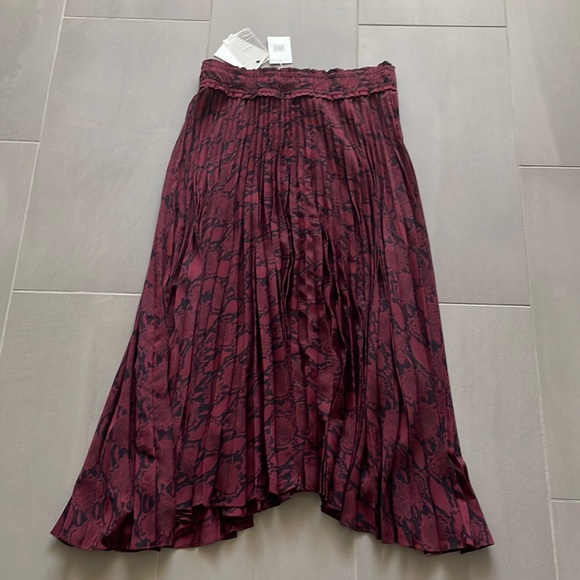 A.L.C. Maya snake print Bordeaux midi skirt (burgundy & black) - Picture 15 of 17